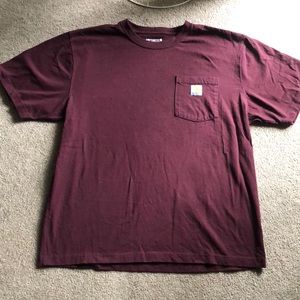 CARHARTT LOOSE FIT BURGUNDY T-SHIRT MENS SIZE LARGE!!